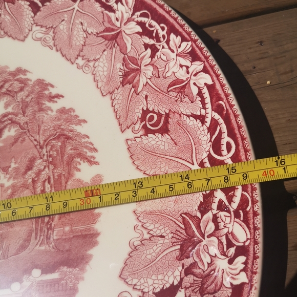 Vintage Mason's Patent Ironstone China Red Vista England 15½" Large Dinner Plate - Picture 10 of 10